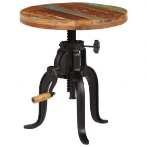 VidaXL Table d'Appoint 45x(45-62) cm Bois de R&eacute;cup&eacute;ration et Fonte