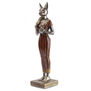 Lachineuse - Statuette Bastet 31 cm - Déesse Égyptienne - Statue Décoration Égypte Antique - Figurine Objet Egyptien Tête de Chat - Buste Egyptien - Idée Cadeau Originale Déco - Décoration Intérieure