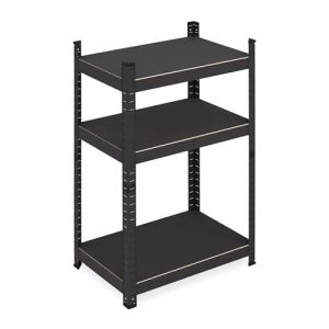 Relaxdays &Eacute;tag&egrave;re &agrave; Charge Lourde, HxLxP: 90x60x40 cm, 750 kg, 3 Niveaux, Acier, pour Cave, Garage, &agrave; embo&icirc;ter, Noir