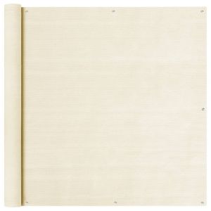 Écran de balcon brise pare vue protection confidentialité 120 x 500 cm PEHD crème 02_0010135