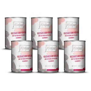 MjAMjAM - nourriture humide premium pour chats - gibier culinaire et dinde aux canneberges fraîches, paquet de 6 (6 x 400 g), sans céréales avec supplément de viande