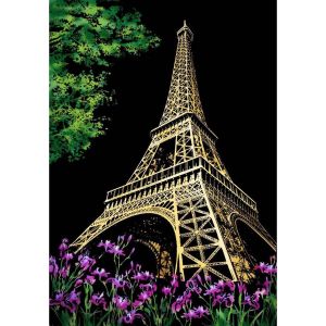Peinture à gratter : Tour Eiffel à Paris
