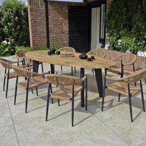 Gecko jardin Table en teck recycl&eacute; 240 cm, elfe