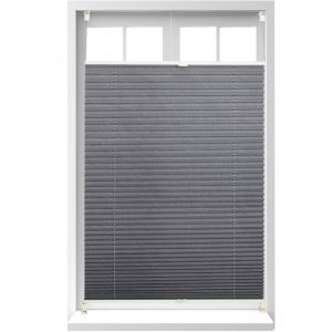 Relaxdays Store vénitien sans perçage, lot de 2, volet fenêtre, laisse passer la lumière, l x h : env. 100x130 cm, gris