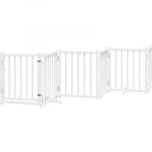 VidaXL Barrière pour chiens avec porte 6 panneaux bois de sapin massif