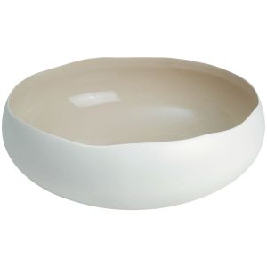 Sibo Homeconcept Coupe en grès de table blanc 34 cm