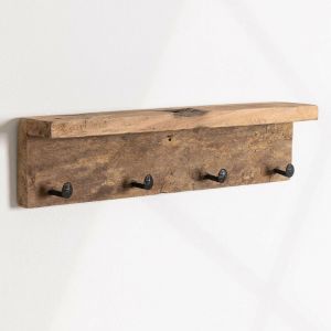Skl Porte manteau mural avec étagère en bois recyclé Gerhan Bois recyclé Bois Recyclé