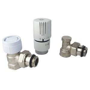 Image de Somatherm For You - Kit équerre nickelé 1/2 : robinet thermostatique + coude de réglage - na