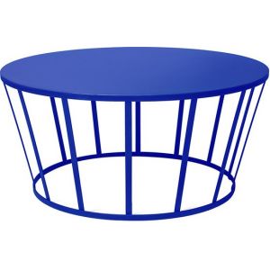 Image de Petite friture Table basse Hollo / Ø 70 x H 33 cm bleu en métal