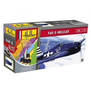 Heller Maquette avion : Starter Kit : F6F-5 Hellcat