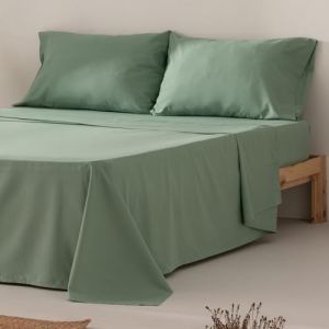 Parure de draps en 100% coton vert d'eau 105x200 + 45x125cm
