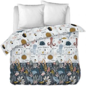 1001kdo - Couette imprimee 220 x 240 cm Octopia le poulpe