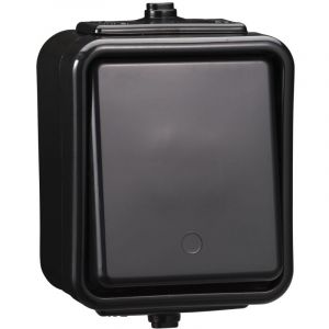 Schneider Electric Interrupteur unipolaire étanche IP44 seillie noir cedar