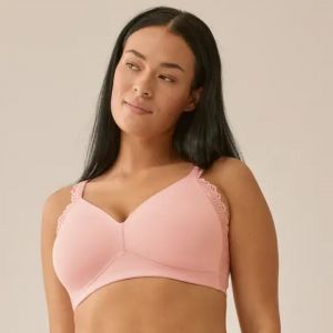Naturana Soutien-gorge souple avec effet lisse latéral et dentelle - Rose