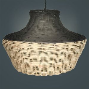 Suspension Lampe de plafond déco en rotin naturel compatible LED E27