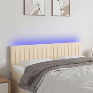 VidaXL Tête de Lit à LED Meuble de Chambre à Coucher Accessoire de Lit Double Tête de Cadre de Lit Intérieur Crème 3121853