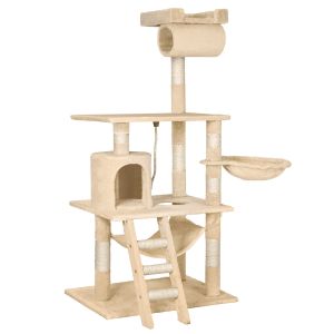 TecTake Arbre &agrave; chat 141 cm Stokeley avec hamac