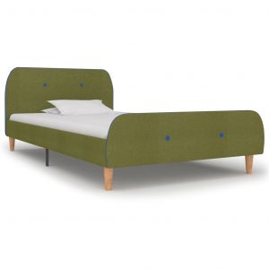 VidaXL Cadre de Lit Tissu Vert 90x200 cm