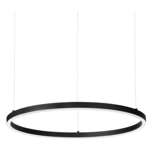 Ideal lux Oracle Plafonnier led int&eacute;gr&eacute; Slim non dimmable rond 50cm noir, 4000K