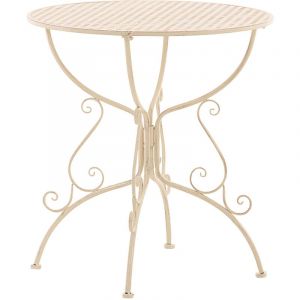 CLP Table de jardin ronde Amanda, Crème antique