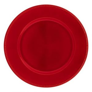 Féérie Lights & Christmas - Lot de 12 assiettes de présentation CHAMONIX - Rouge - Chamonix