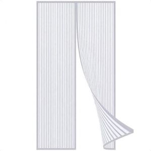 Porte moustiquaire magnétique - Anti-moustique - Moustiquaire de porte - Moustiquaire - Rideau anti-mouches - Blanc