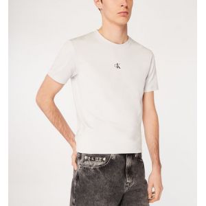 Calvin Klein T-shirt droit monogramme coton Gris Jeans - Couleur Gris - Taille S