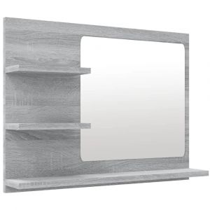 Miroir de bain 60 x 10,5 x 45 cm bois d'ing&eacute;nierie gris 02_0006901