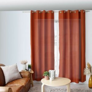 Rideau à œillets 140x240 Zoé terre cuite