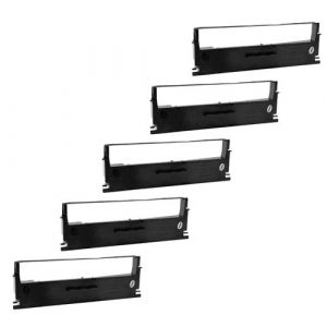 Vhbw 5x Ruban encreur d'écriture compatible avec Epson LQ-50 imprimante matricielle ou de reçus - noir
