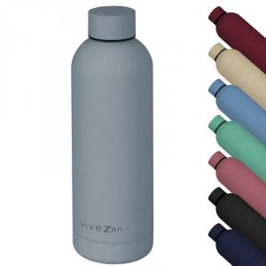 Bouteille, gourde isotherme chaud ou froid en acier inoxydable, réutilisable - 500 ml - Gris clair - Vivezen