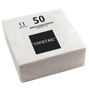 Lot de 16 - PRONAPPE Paquet de 50 serviettes cocktail micro-gaufrées ouate 2 plis - 20x20 cm - Vert sapin