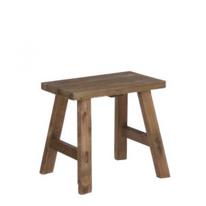 Mica Decorations Tabouret en bois Bold - L38 x l28,5 x H34 cm - Bois recyclé - Marron