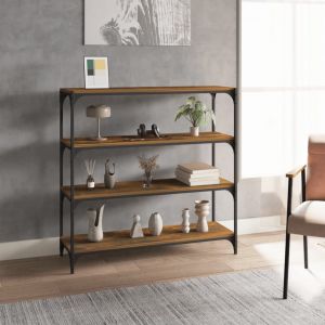 VidaXL Bibliothèque Chêne fumé 100x33x100cm Bois d'ingénierie et acier