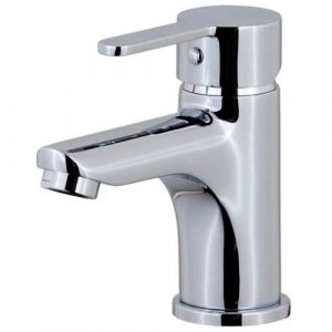 Robinet de salle de bain mitigeur lavabo chrome poignee metal design