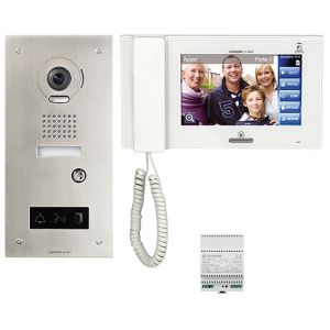 Aiphone Kit vidéo accessibilité avec platine inox encastrée JPS4AEDFL 130324