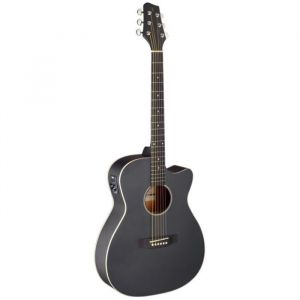 Stagg Guitare auditorium électro-acoustique avec pan coupé, noire