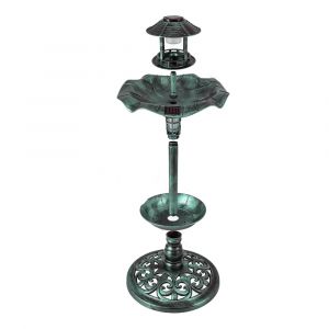 Bain d'oiseaux vert solaire avec 2 lumières 43x110cm