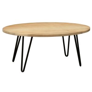 Miliboo Table basse ovale en manguier massif L100 cm VIBES