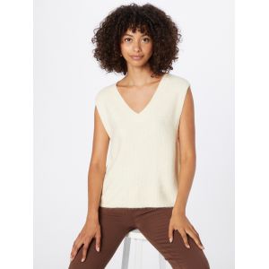 Image de Pieces Veste sans manches en maille à encolure en V. Blanc - Taille 36