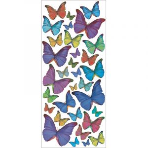 Plage Sticker autocollant d&eacute;coratif, papillons multicolores, 50 cm x 120 cm - Multicouleur