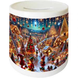 N.a! Tirelire en céramique lutins de Noël