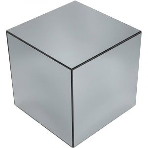 Table cubique miroir transparent. bout de canapé. table d'appoint cube miroir 30cm