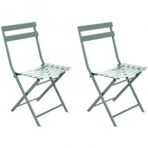 Image de Hesperide Lot de 2 Chaises de jardin métal pliante Greensboro Olive