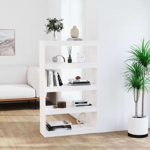 VidaXL Bibliothèque/Séparateur de pièce Blanc 80x30x135,5cm Pin solide
