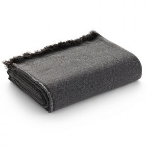Plaid couvre-lit en coton doux noir 130x180 cm