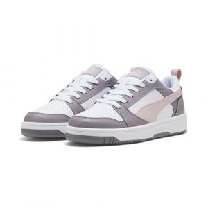 Image de Puma Mixte Rebound V6 Low Basket, Confiture de Prune brumisateur Mauve Blanche, 36 EU
