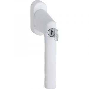 Hoppe Poignée de fenêtre comdamnable à clé Hamburg - Carré 32-42 mm - Vis M5x45 + M5x50 - Blanc - 11950225