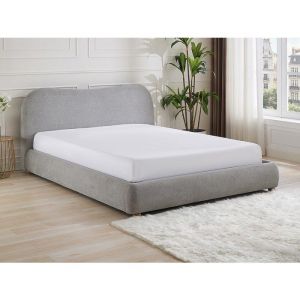 Lit coffre 120 x 190 cm - Tissu - Gris clair - VANARI