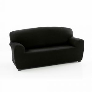 Sofakover Housse de canap&eacute; Pocket Super &eacute;lastique, pour canap&eacute; 4 Places, au Design Exclusif, Respirante, Confortable et Durable, Facile &agrave; Installer. Dimensions 220-260 cm. Couleur Noir